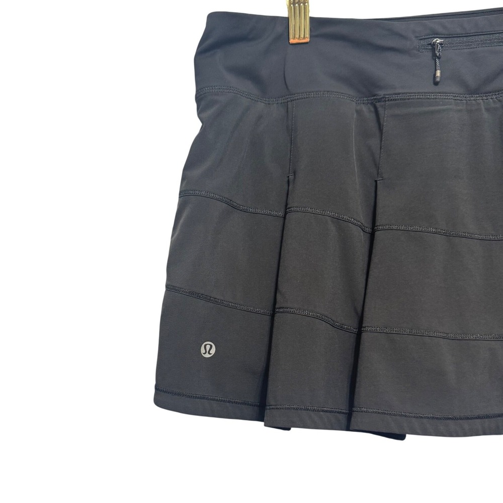 Lululemon Pace Rival Mid-Rise Skirt Women 12 Black Tennis Skort - Picture 8 of 12